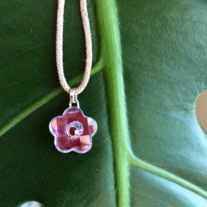 2/$30. Swarovski amethyst pendant on leather strap